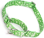 Green Martingale Collars for Dogs, Daisy Print No-Slip Escape Proof Choke No Pull Soft Nylon Training Dog Collars for Small Medium Large Breed Pet Dogs, M