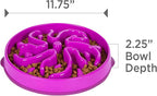 Outward Hound Fun Feeder Slo Bowl – Large 4‑Cup Capacity, Slow Feeding, Medium to Large Dogs, Non‑Slip, Purple, Flower Pattern