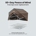 42" 2-in-1 Dog House for Medium Dogs, Elevted Dog House Outdoor/Indoor, Puppy Shelter Outside,Water Resistant 600D PVC and Durable 2x1 Textilene Raised Dog Bed(Brown)