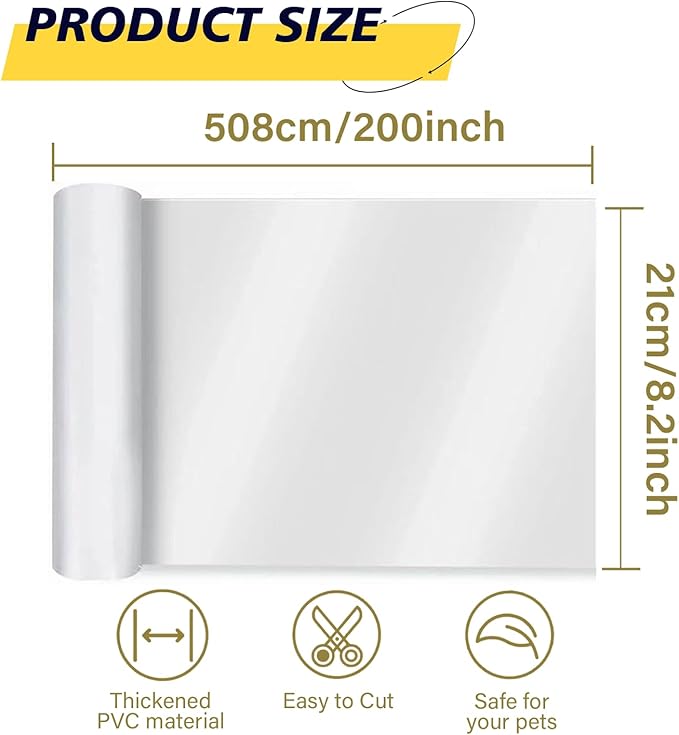 Door Protector from Dog Scratching - Cat Scratch Door Frame Single Side Adhesive Protector Anti Dog Scratch Door Guard for Dogs Clear - 200" x 8.2"