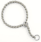 TSPRO Stainless Steel Heavy Duty Metal Dog Collar, Adjustable and Durable Pet Collar for Medium to Large Dogs, Ideal for Walking and Training (Gray, 4MM*20.5-23 inches)