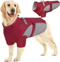 ROZKITCH Dog Winter Coat, Dog Coat for Autumn Winter with Turtleneck, Pet Clothes with Adjustable Waist Strap, Soft Warm Pet Clothing with Reflective Strip for Small Medium Large Dogs Dark Red 3XL