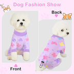 Glittme 2PACK Dog Pajamas Soft Dogs Clothes for Small Medium Dogs Elastic Cats Apparel Breathable Dog Pjs for Puppy