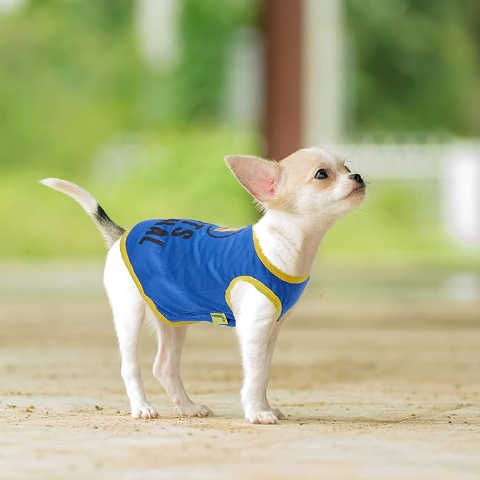 Saintrygo 8 Pieces Dog Shirts Pet Printed Clothes with Funny Letters Summer Pet T Shirts Cool Puppy Breathable Dog Outfit Soft Sweatshirt Cats(Classic Pattern,Large)