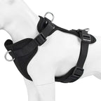 Wisedog Dog Harness Medium Sized, Pet Vest with Front Clip, Adjustable Puppy Harness with 3 Fast Release Buckles[Easy to Put on & Take Off] (Black, L)