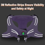 Dog Harness Step in Dog Vest Harness, Reflective Adjustable Puppy No Pull Harness Breathable Soft for Small and Medium Dogs Cats, Violet Purple, XS