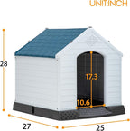 Dog House, Small and Medium Dog House, Waterproof Breathable Plastic Durable Indoor Outdoor Pet Shelter with Ventilation and Elevated Flooring, Easy to Assemble