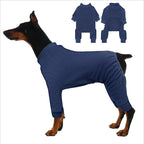IECOii Fleece Dog Cold Weaher Coats, Warm Long Sleeve Sweaters for Dogs Boy, Pajamas Large Sized Dogs, Comfortable Stretchy Jammies for Indoor Outdoor, Machine Washable,Navy Blue, Size XXL