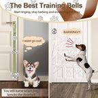 Leather Dog Bells, Puppy Potty Training Bell Dog Doorbell Potty Train Dog Bell for Potty Training Door Bells for Dogs to Ring to Go Outside Jingle Bells (Leather Green, Round Paw 1 PCS)