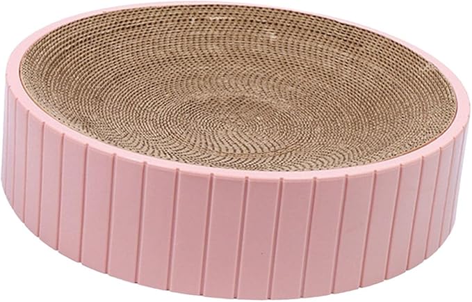 Round Cat Scratcher Durable 31Cmx31Cmx6cm Sofa Protector Detachable Nest Bed Cat Scratching Board Bed Scratch Board for Rest Kitty Kitten, Pink