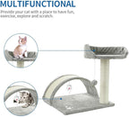 FluffyDream Cat Tree Condo with Scratching Post, Cat Tower Pet Play House with Toy, Grey, 17 Inch (43cm)