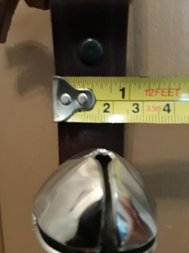 Warner Arctic Sleigh Bells Decorative Leather Strap Door Bells USA (10" with 3 Bells, Tan Leather with Brass Bells)