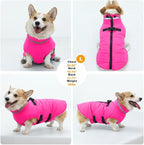 Mklhgty Medium Dog Coat with Harness Built-in, Waterproof Reflective Fleece Lined - Warm Windproof Winter Jacket with Back Zipper, Cold Weather Snow Dog Coats - Pink - M