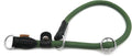 Braided Round Martingale Dog Collar, Training Collar with Slidable Stop Ring and Adjustable Stopper - Ideal for Large Dogs (L(1/2") - 20" Long, Dark Green)