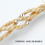 1/6 Inch Natural Sisal Rope, 164-Feet, 50m, for Cat Scratching Post, Tower, DIY Hemp Twine, Replacement, Sisal Fiber, Biodegradable, 4mm Diameter