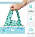 Cat Litter Disposal Bags and Dog Poop Bags with Handle,Cornstarch Based Extra Thick and Guaranteed Leak Proof Poop bags for Kitty and Doggy(180 Count 1.1 Gallon,Unscented)