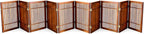 Urnporium Pet Dog Gate Freestanding, Strong Durable Folding Wooden Fence, Portable Acacia Hardwood Safety Barrier for Indoor & Outdoor Use (Brown Pet Gate, 10 Panel 24" Tall)