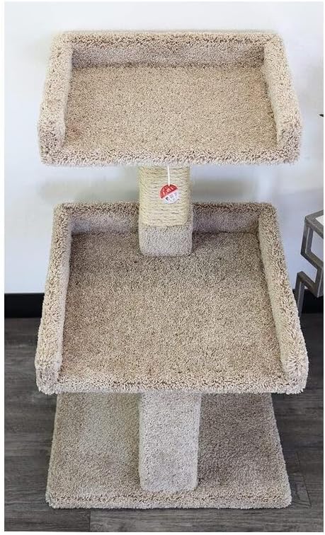 Cat Tree Perch for Large Cats - Durable Cat Play Tower Beige