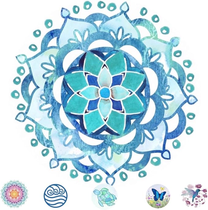 Screen Door Magnets Double Sided – Keep People, Kids, and Dogs from Running into The Screen Door - Robbins Aria Blue Mandala