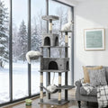 Larget Cat Tree, 80'' Multi-Level Cat Tower with Cat Scratching Posts, Double Cat Condo, Perched Platforms and Dangling Balls, Cat Activity Center for Kittens Pet(79.5 inch)