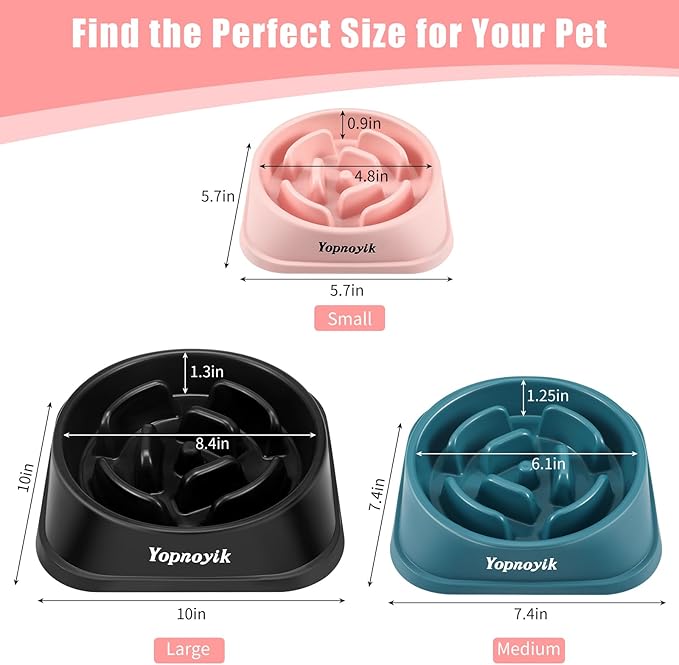 Slow Feeder Dog Bowls for Healthy Eating, Non-Slip and Anti-Choking Design, Reduces Bloating & Overeating for Large Dogs, Easy to Clean