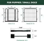 FXW Homeplus Unleashed Indoor Dog Playpen - Stress-Free and Safe Play, Heavy Duty 24 Inch 16 Panels with Connectors (Pack of 2) for Puppy and Small Dogs, Black│Patented