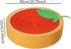 Sisal Round Cat Scratching Board Scratcher Bowl for Indoor Cats Wear Resistant Fruit Scratch Board for Kitty Kitten, Orange