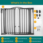 MyPet Extra-Wide Windsor Arch Pet Gate: 38.3"-72" Wide Dog Gate. Hardware Mount, Dog Gates for The House, Cat Gate for Doorway. 30" Tall, Matte Bronze