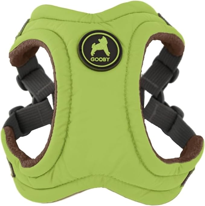 Gooby Escape Free Memory Foam Harness - Green, Small - No Pull Step-in Dog Harness with Four Point Adjustment for Small to Medium Dogs