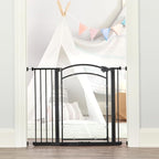 Regalo Safety 29.5–37” Clear Walk Through Baby Gate for Doorways & Bottom of Stairs, Pressure Mounted Baby Gate with Door for Toddlers & Pets, Tested & Trusted, American Designed, Family Owned