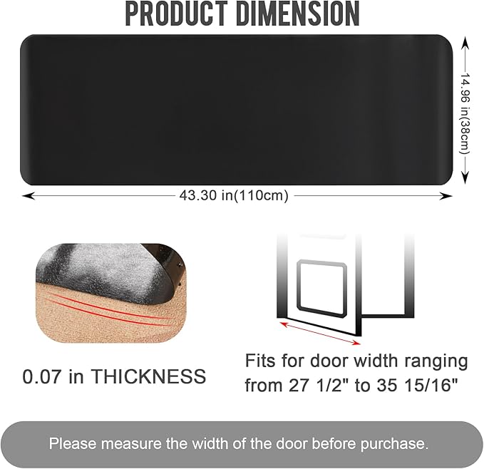 Uross Carpet Protector for Pets -3.6FT 2PCS Black Round Corner Plastic Carpet Protector, Under Door Cat Carpet Protector for Doorway, Anti Cat Scratch Carpet Mat, Stop Cats from Scratching Carpet