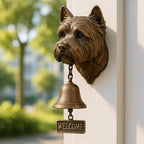 Christmas German Shepherd Welcome Bell – Retro Dog & Witch-Themed Doorbell – Decorative Cast Iron Hanging Bell with Brass Chime – Rustic Farmhouse Wall Décor–Halloween (Chihuahua)