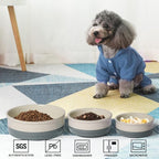 Sweejar Ceramic Dog Bowls, Dog Food Dish for Small Dogs and Cat, Heavy Duty Porcelain Pet Bowl for Canned Food and Water 17 Fl Oz （Gray）