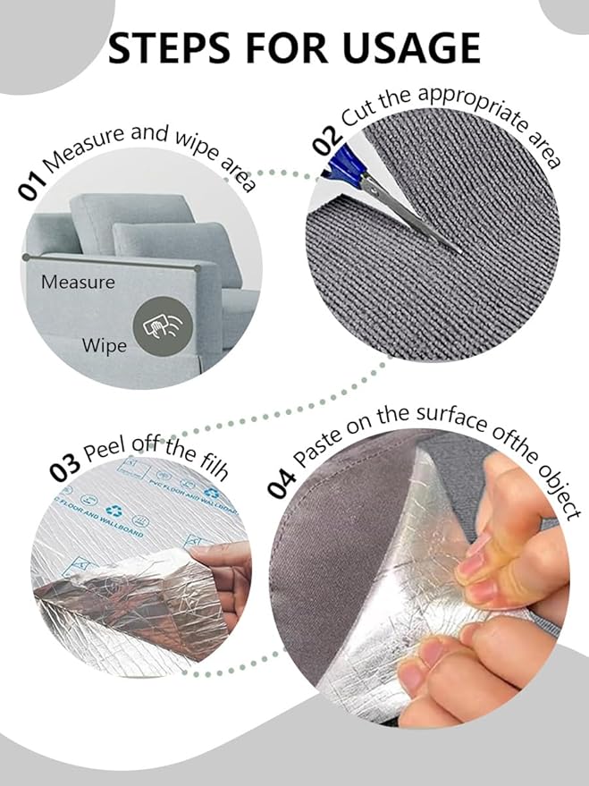Cat Scratch Couch Furniture Protector, Adhesive Cat Scratch Pad Deterrent for Furniture, DIY Wall Climbing Cat Scratcher Couch Protector from Cat Claws Scratching Mat Indoor (LightGrey,39.3x15.8In)