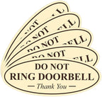 All Quality Oval DO NOT Ring DOORBELL Thank You Sign - Ivory/Dark Brown Small 5 Pack