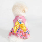 PUPTECK Print Dog Easter Dress Pet Costumes Apparel with Cute Bowtie Puppy Clothes Outfit, Rabbit, L