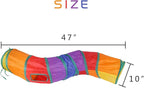 Cat Tunnel for Indoor Cats Interactive, Rabbit Tunnel Toys, Pet Toys Play Tunnels for Cats Kittens Rabbits Puppies Crinkle Pop Up Rainbow 47" Shape S