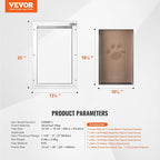 VEVOR Pet Door for Interior and Exterior Doors, Aluminum Frame, Metal Closing Panel and Lock, Strong and Durable Dog Door, Pet Door Suitable for Large Dogs (White-Large)
