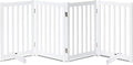 LZRS Freestanding Extra Wide Dog Gate 30 inch Tall - 4 Panels Solid Wooden Pet Gate for Doorways, Stairs, Hallways,Kitchens& Long Areas, Expandable & Foldable with Support Feet,Indoor Use,White