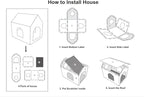 LUCKITTY Cat Scratcher with House Christmas Cardboard House Playground for Indoor Cats, Xmas Scratching Pad Holiday Hideout Decoration