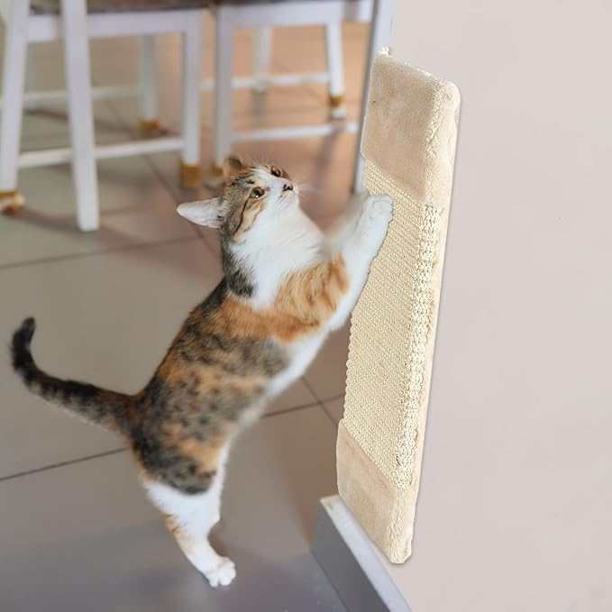 Taiyin 3 Pack Cat Scratcher Corner Pad, Wall-Mounted Sisal Cat Scratch Pad, Vertical Anti-Scratch Protector for Door & Couch, 16 x 9 Inches, Includes Wall Fixings