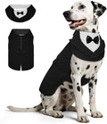 Supet Dog Tuxedo and Bandana Set with Bow Tie, Formal Outfit for Wedding Birthday Party Graduation Valentines, Pet Suit Clothes for Large Medium Small Dogs (Black, 2XL)