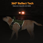 Heavy-Duty Tactical Dog Harness for Large Dogs, No Pull Adjustable Reflective Pet Vest with Molle System, K9 Military-Grade Control for Service Training, Outdoor & 10+ Breeds, Green, Medium