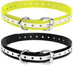 PaiPaitek Dog Shock Collar Replacement Strap 2-Pack - Compatible with Jugbow, Garmin, Patpet | 3/4 Inch Adjustable TPU Collar for Dogs | Waterproof & Reflective Design for Training, Walking