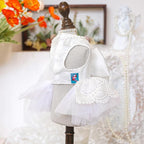 Fashion Sweet Puppy Dog Blingbling Princess Skirt Pet Dog Lace Cake Camisole Tutu Dress E-White-1 XS