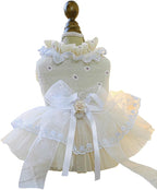 Furbabycare® Elegant Sweet Fashion Puppy Dog Blingbling Princess Skirt Pet Dog Lace Cake Camisole Tutu Dress G-Champagne X-Small