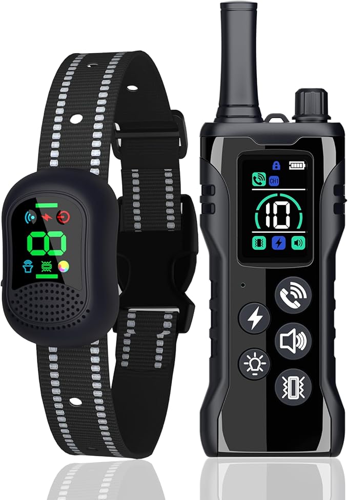 Dog Training Collar -4900Ft Dog Training Collar with Remote,IP67 Waterproof Electric Collar with 4 Training Modes,Support Remote Voice Call Function,Rchargeable E-Collarfor All Dog Sizes (Black)