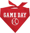 Game Day Dog Bandana | 100% Cotton Adjustable Triangle | Made in USA | Baseball| Sports | Biggest Fan | Game Day | Red, One Size (1054)