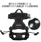 BARKBAY No Pull Dog Harness Front Clip Heavy Duty Reflective Easy Control Handle for Large Dog Walking(Black,XS)