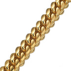 Strong 18K Gold Plated Dog Chain Collar Stainless Steel Width 10mm,12mm,15mm,18mm Cuban Link Choke Collar for Dog's Training,Daily Use (18mm,18inch)